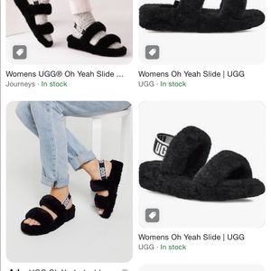 Ugg women black oh yeah slides size 6